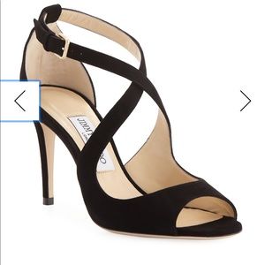 Jimmy Choo Emily Suede Crisscross 85mm Sandal